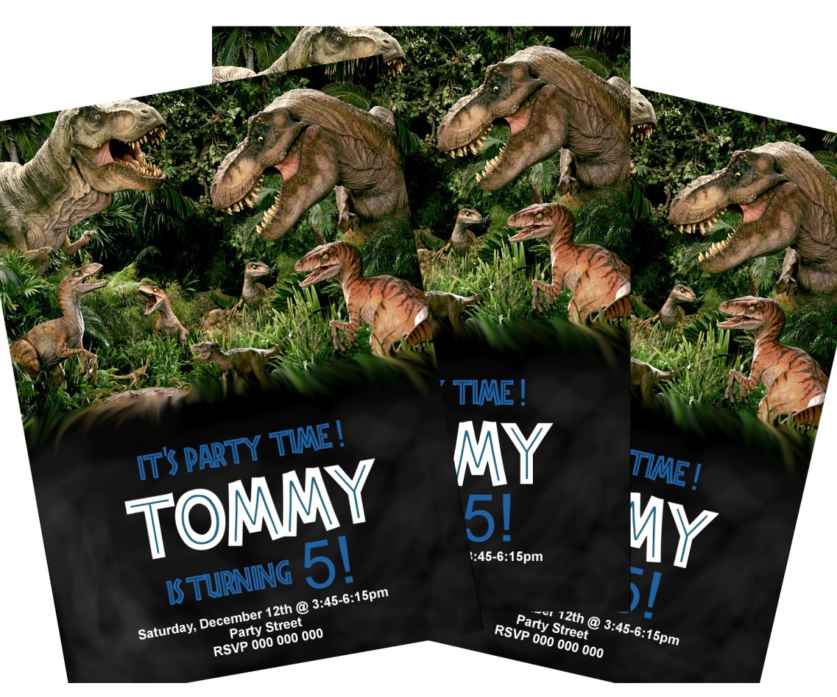 Dinosaur birthday invitations,(163 jurassic)
